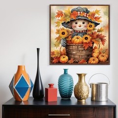 Fall Scarecrow Pumpkin,Sunflower Paint by Numbers Kit for Adults, DIY Paint by t