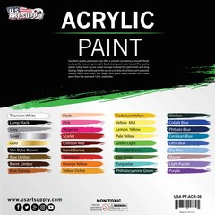 Professional 36 Color Art Acrylic Paint Set, 18ml Tubes, Artist Student Painting