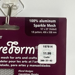 Amaco Wireform Aluminum Sparkle Modeling Mesh Sheet 16″x20″ New