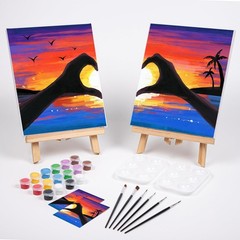 Sip And Paint Kit Pre Drawn Canvas Couples Romantic Sip Paint Full Drill Art