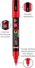 PC-5BR Water-Based Paint Markers, Reversible Brush Tip 1.0-4.0mm, Assorted Co…