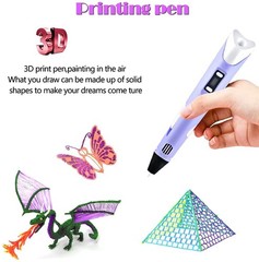 3D Printing Pen Set 3D Drawing Pen with Led Display 12 Color Filament Kid Gifts
