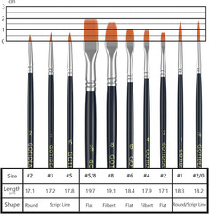 Paint Brush Set, 10 Pcs round Pointed Tip, Small Nylon Hair Brushes for Acrylic,