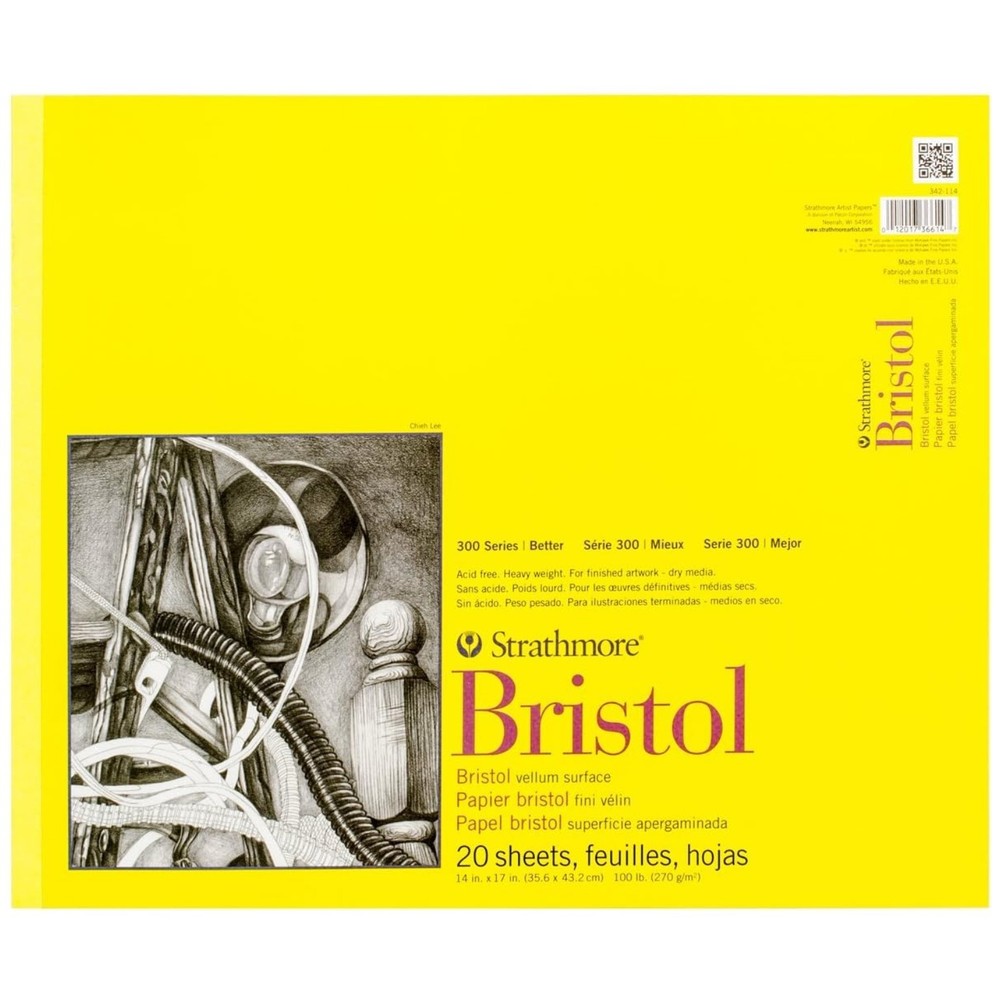 300 Series Bristol Paper Pad, 14×17, 20 Sheets – Ideal for All Artists