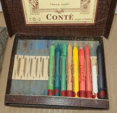 Vintage Box of French Pastels Contelor – Conte, Made In France Incomplete As Is