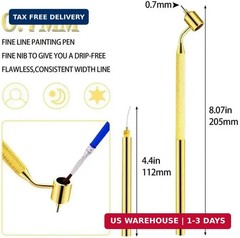2Pcs Fine Line Fluid Writer Paint Applicator Pen Set, 0.5mm 0.7mm Precision Deta