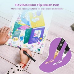 huesamhi Acrylic Paint Markers 40 Colors 20 PCS Dual Tip Acrylic Markers for