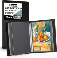 Dunwell 11×17 Art Portfolio Binder with Black Mounting Paper (Black), Large P…