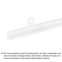 PVC Poster Hanger Rail Strip 70cm/28inch with Clips, 4 Set