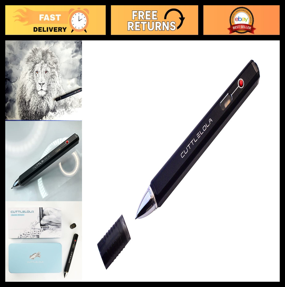 Rechargeable Electric Dot Pen for Artists, Sketching, Tattooing, Doodling – Blac