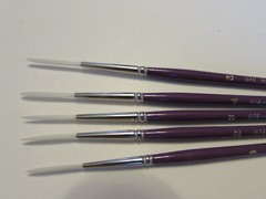 Set of 5 pcs Tobgi Artist Synthetic Sable Liner-Rigger Brush #1-2-3-4-5
