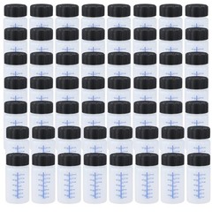 60 Pcs 2 Oz Touch Up Paint Containers – Empty Bottles with Brush & Safe Lids for