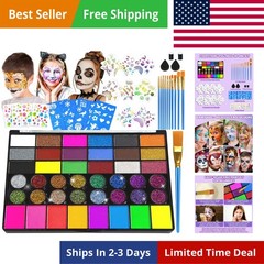 Face Painting Kit – 42 Colors Water Activated Face Paint Set, Easy Apply & Re…