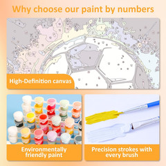 Paint by Numbers Kit for Kids with Frame, Soccer Paint by Numbers Ages 4-8-12, C