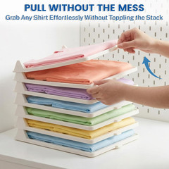 22 Pcs Clothes Organizer Set – Folding Boards & Stackable T-Shirt Trays