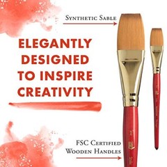 Princeton Heritage, Series 4050, Synthetic Sable Paint Brush, Stroke, 1 Inch