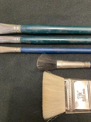 Lot Of 5 Jenkins Brushes-Blender-Mop-Flat-Filbert-Bright-7.5″ To 12″
