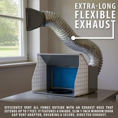 Portable Airbrush Spray Booth Kit with Exhaust Fan, LED Light, Turntable & Ex…
