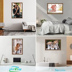 18×24 Frame Rustic Brown, 24×18 Poster Frame Natural, Retro 18 by 24 Canvas P…