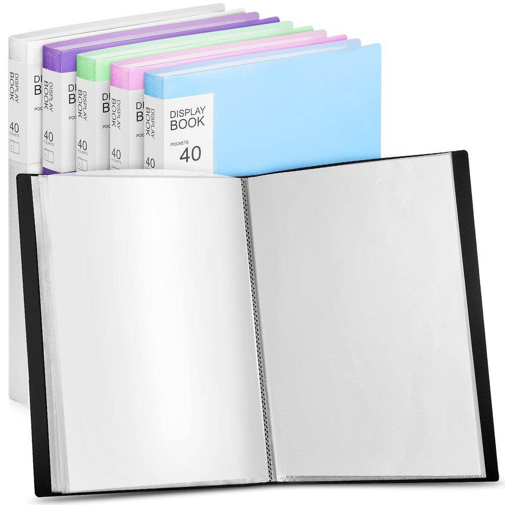 6 Pcs Binder with Plastic Sleeves Large 8.5″ x 11″ Display Presentation Book …