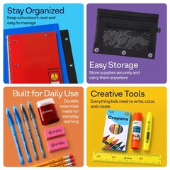 24 Pack Bulk School Supplies for Kids | 22 Piece Back to School Supplies in E…