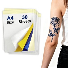 Welacer Tattoo Transfer Paper – A4 Size, 30 Sheets – 30 sets, White