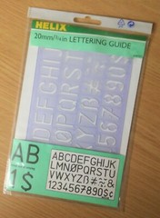 Helix® ¾” (20mm) Lettering Guide Stencil (Crystal Blue) Standard Font – New