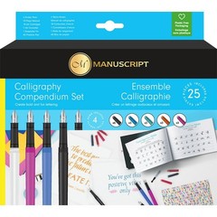 Manuscript Calligraphy Compendium Set 29 Piece (4 Pens, 5 nibs, 18 Cartridges)