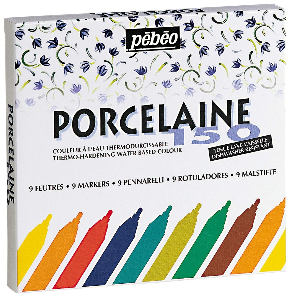 Paint Markers Porcelaine 150 China Bullet Tip 9 Count PE020010 Pebeo Colors
