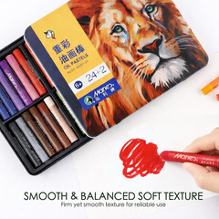 Oil Pastels Set, Tin Box 48 Colors + 4 Bonus White Sticks, Rich Pigments, Smooth