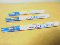Uni-Paint PX-21 Light Blue(3pk), Fine Line 0.8-1.2mm, Oil-Base Paint Marker