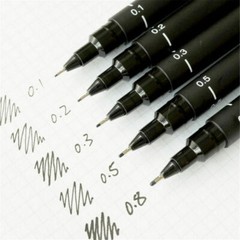 1pc Uni Pin Art Fineliner Drawing Fine Line Comic Needle Pens 005 01 02 03 05 08