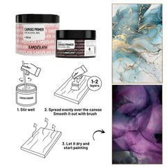 Black Acrylic Gesso Primer for Alcohol Ink Painting on Canvases,16.9 fl oz (5…