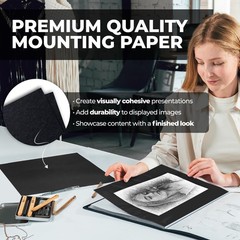Dunwell 9×12 Art Portfolio Binder, Black Mounting 9×12″ w/ BLK Paper,