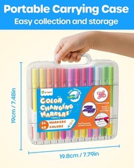 Color Changing Markers for Kids Adults, 24 Pack 48 Colors Dual Tip Magic Drawing