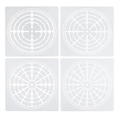 4 8 12 16 Segment Mandala Stencil, 4 Pack 6″ Mandala Stencils Template, White