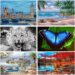 DIY Oil Painting Kit 40x50cm Paint by Numbers Canvas 300+ Designs for Adults