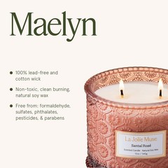 LA JOLIE MUSE Santal Rosé Candle – Saffron, Rose, 12 oz,