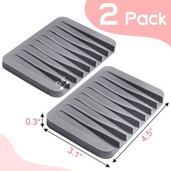 2 Pcs Grey Silicone Paint Brush Holders with 8 Slots Washable Brush Rest