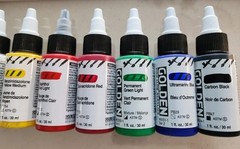 Golden High Flow And Fluid Acrylic 7 Bottles x 1 oz each