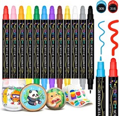 Betem 24 Colors Dual Tip Acrylic Paint Pens Markers, Premium Acrylic Paint Marke
