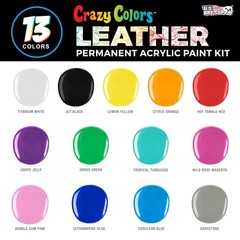 Premium Acrylic Shoe & Leather Paint Kit 13-Color with 4 Brushes (1 oz Bottle…