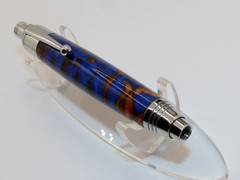 Chrome finish 5.6mm Sketch Pencil. Hand made with Cobalt Acrylester. #156