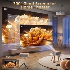 [Electric Focus/4K Support] Projector with WiFi 6 and Bluetooth 5.4, Highligh…