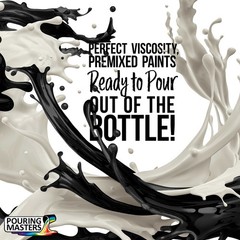 Pouring Masters Jet Black 8-Ounce Bottle of Water-Based Acrylic Pouring Paint