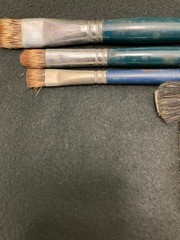 Lot Of 5 Jenkins Brushes-Blender-Mop-Flat-Filbert-Bright-7.5″ To 12″