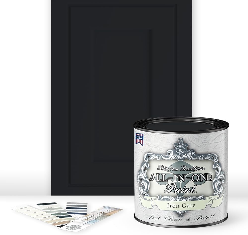 Versatile ALL-IN-ONE Paint – Iron Gate Black, Interior/Exterior Use, Quart Size