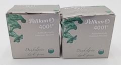 Pelikan 4001 Ink Dark Green 30ml, 1 fl. oz Bottle Lot of 2