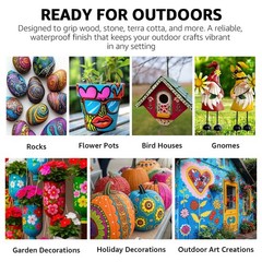 ABEIER Outdoor Acrylic Paint Set, 15 Vibrant Colors (8.45oz/250ml 15