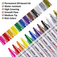 12 Colors Paint Pens Paint Markers, Oil Based Permanent Markers |